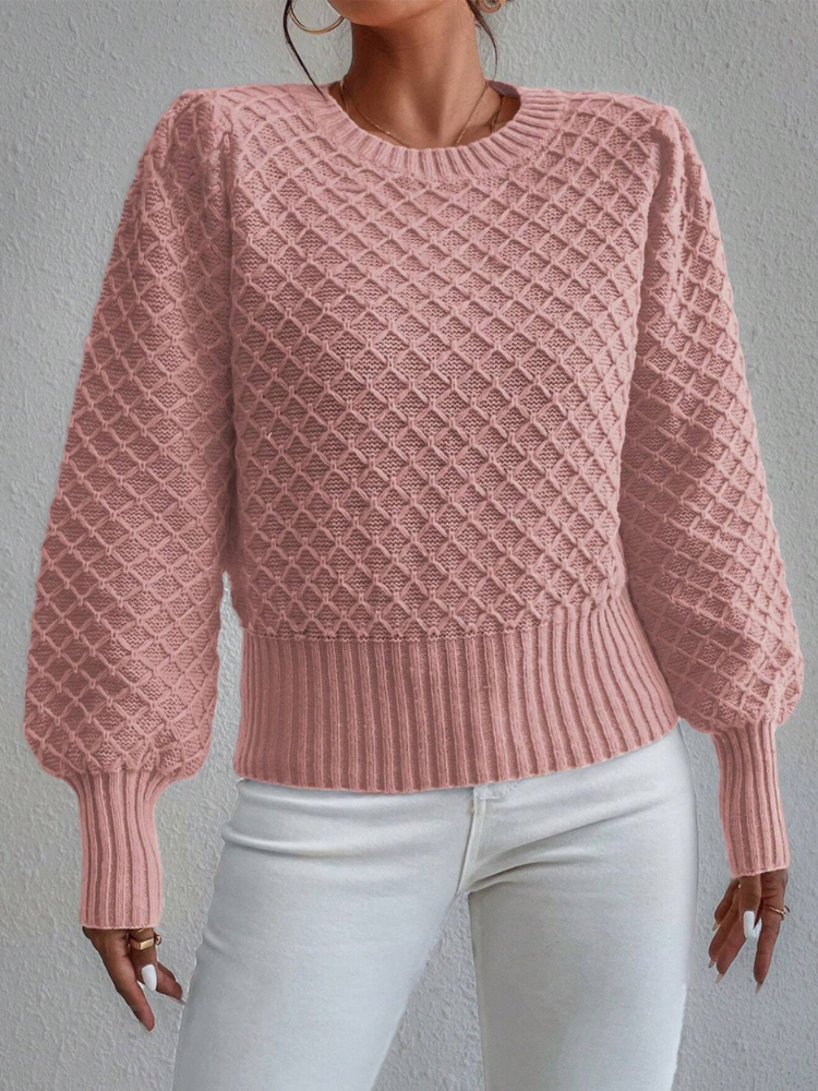 Melisande - Suéter elegante de cuello redondo con textura acolchada
