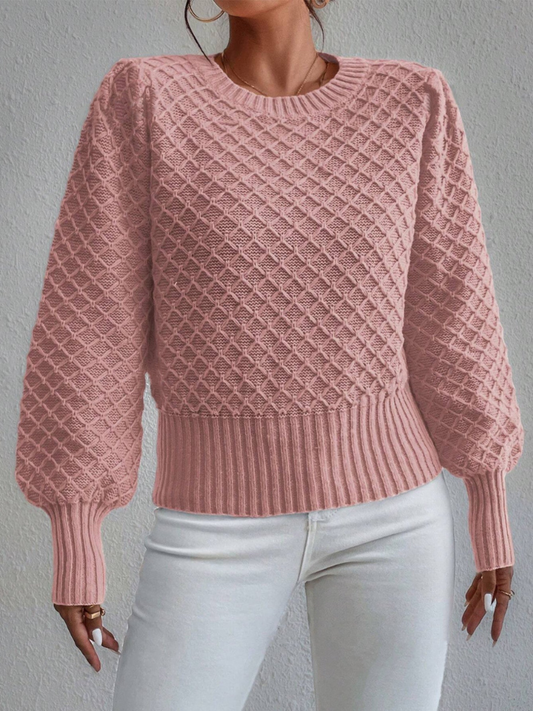 Melisande - Suéter elegante de cuello redondo con textura acolchada