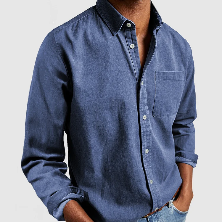 Kaleb - Camisa clásica abotonada de manga larga