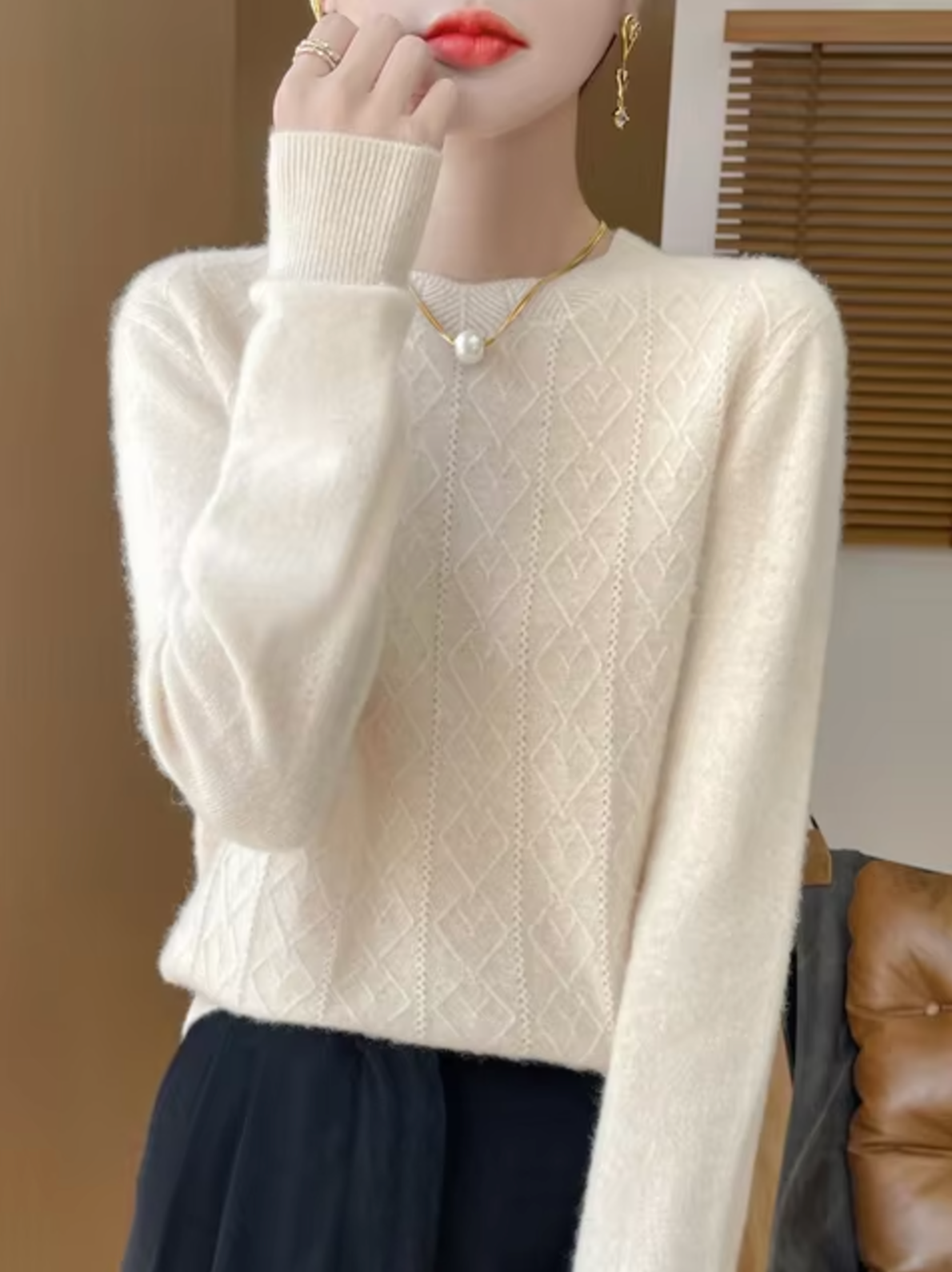 Akia – Jersey de punto de lana cashmere
