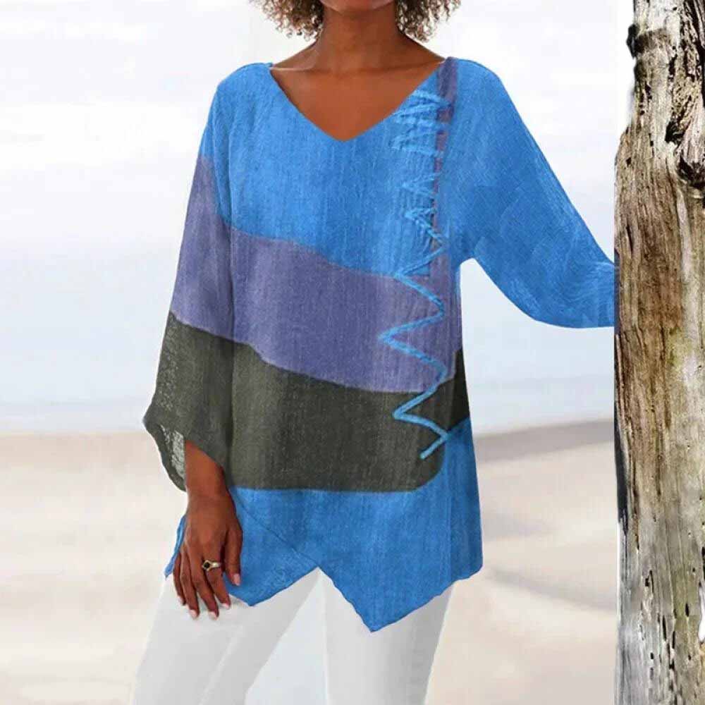 ELADIE - Camisa Elegante Tricolor