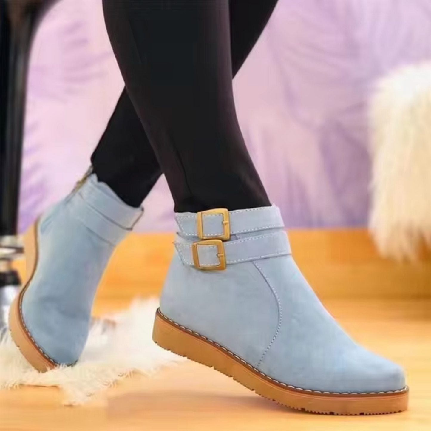 Blanche – Botas vintage con tiras con hebilla