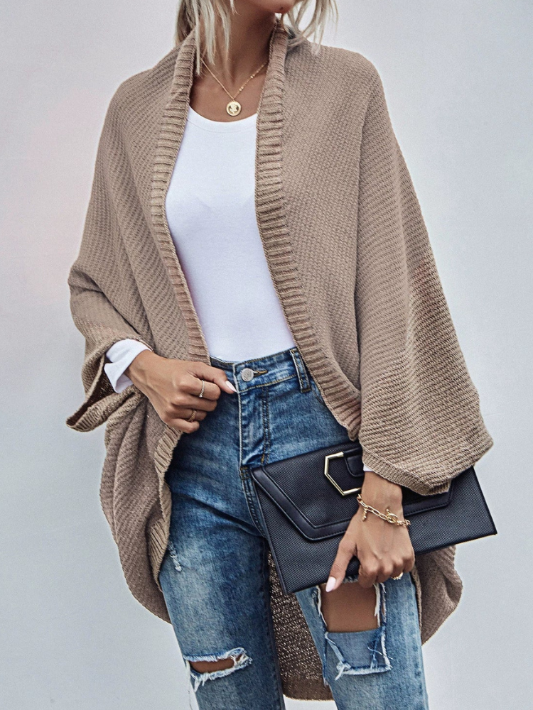 Ricca - Cárdigan informal oversize de punto con mangas murciélago