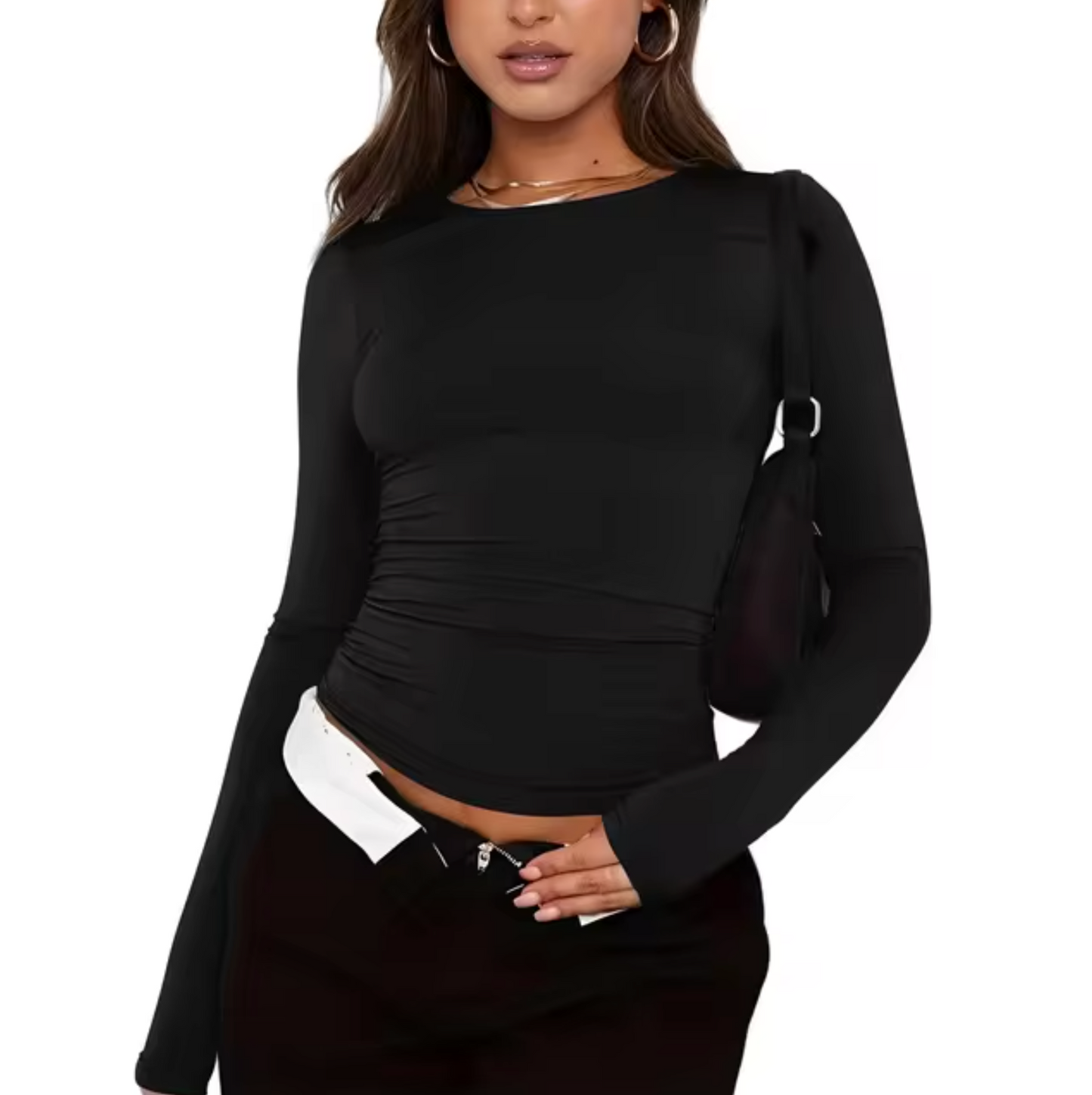 Beverly – Camisa manga larga cuello redondo