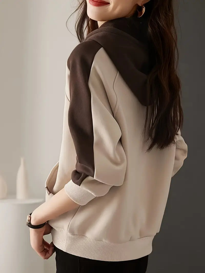 Romina – Sudadera con capucha de algodón bicolor