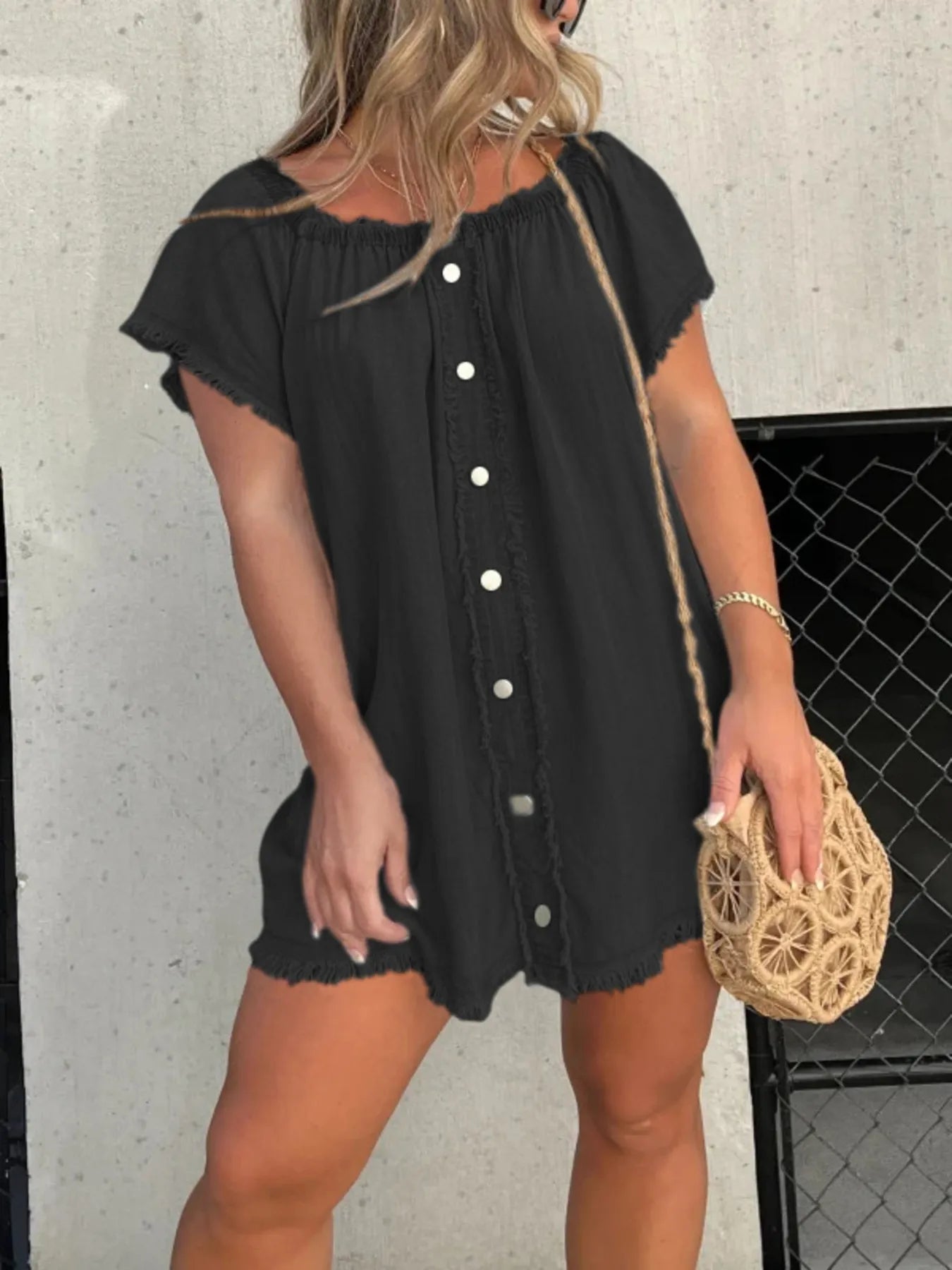 Krissa - Elegante minivestido holgado de denim