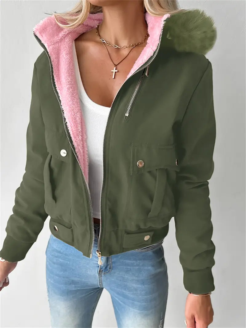 Barbara – Chaqueta corta confeccionada en forro polar de algodón