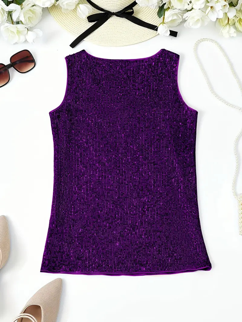Uma – Elegante top sin mangas con lentejuelas