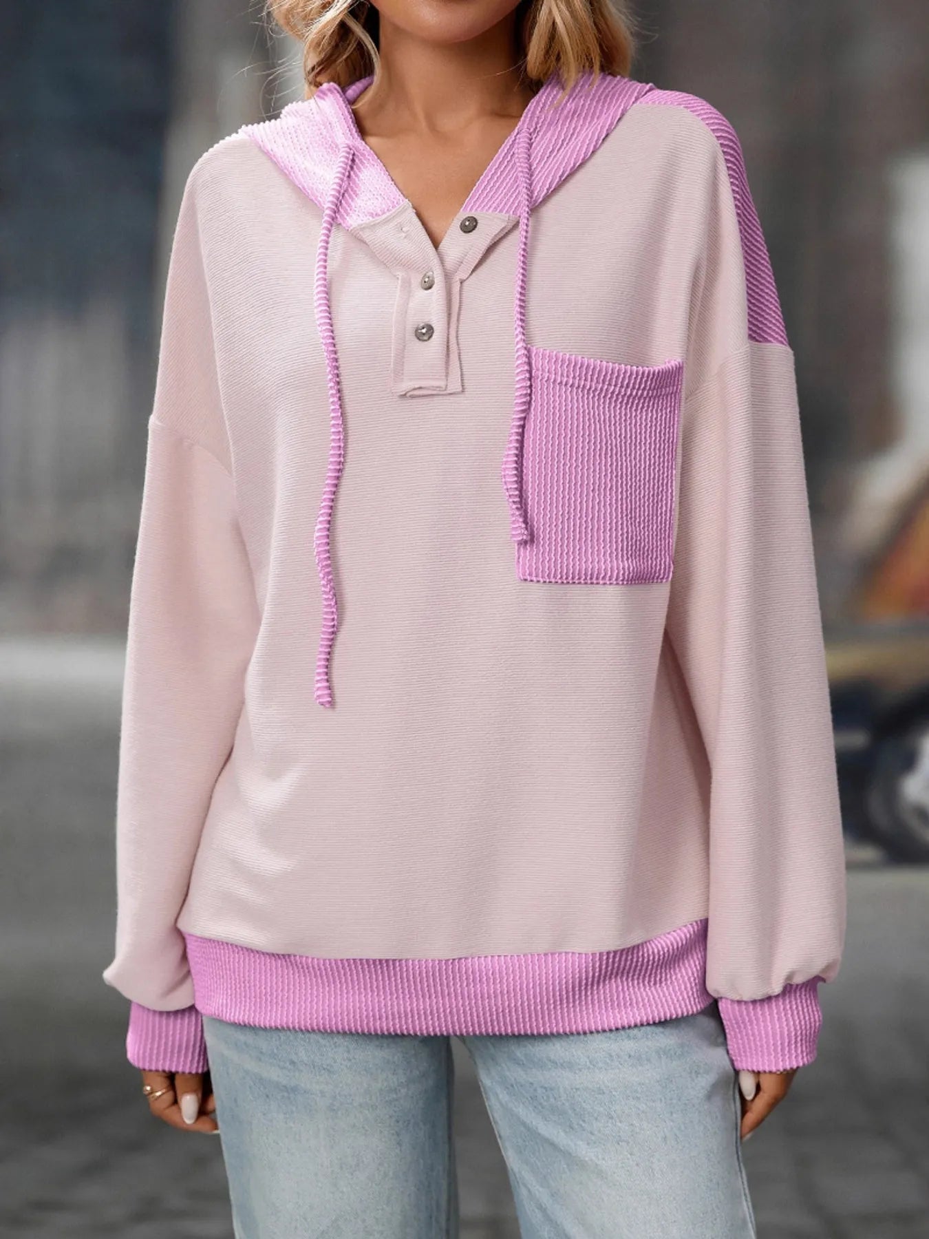 Seraphine - Chaqueta elegante e informal con capucha y cordón