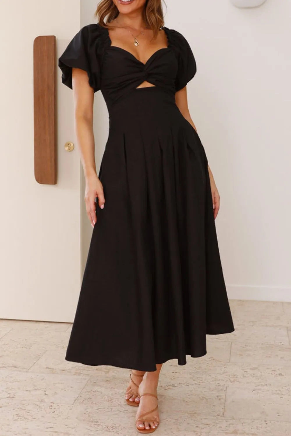 Nicolle - Elegante vestido con mangas abullonadas