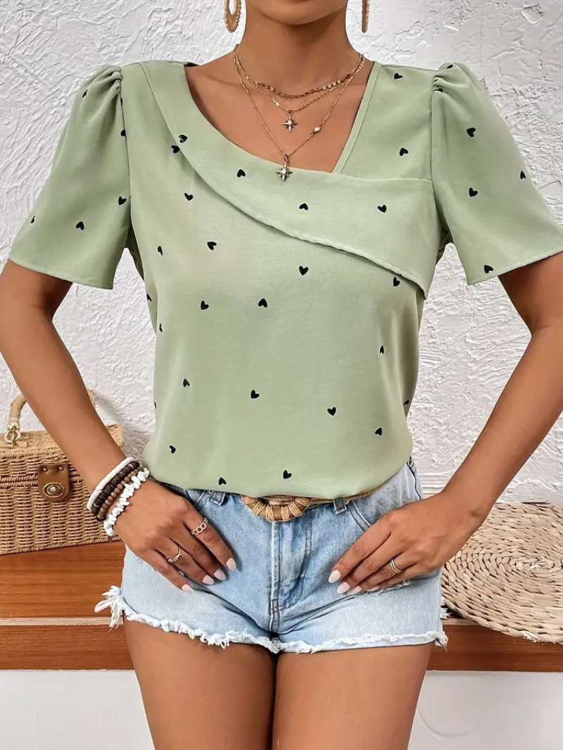 Danaya - Elegante blusa de manga corta con estilo