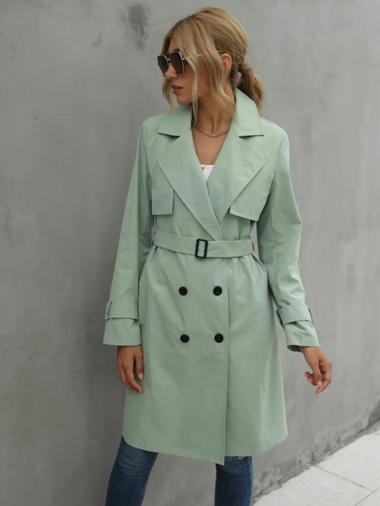 Mathilda – Gabardina casual de manga larga