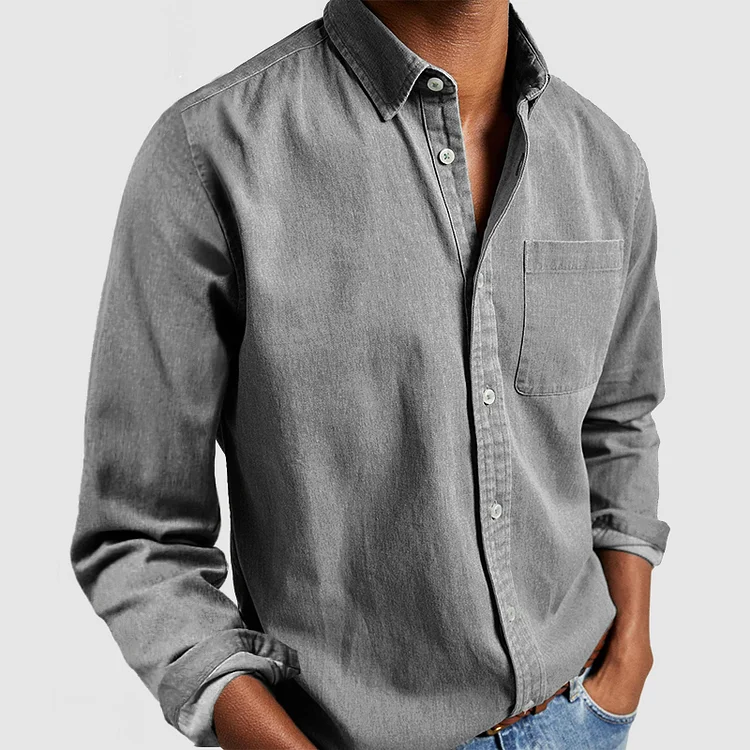Kaleb - Camisa clásica abotonada de manga larga