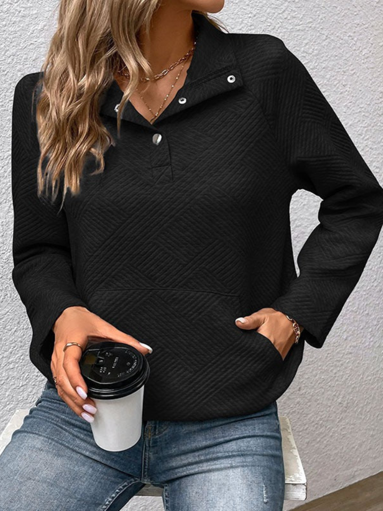 Varina - Sudadera informal y elegante de punto con cuello alto