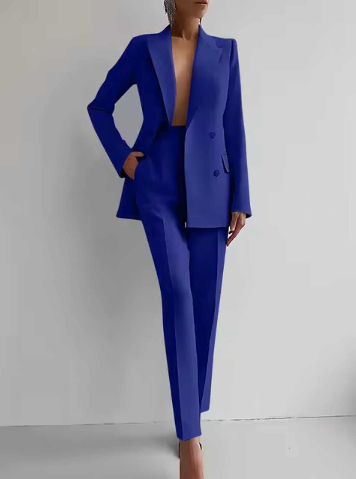 Laylani - Elegante conjunto de blazer y pantalón recto