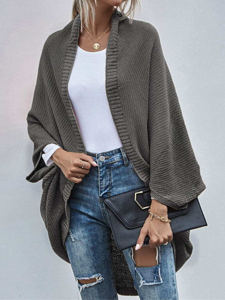 Ricca - Cárdigan informal oversize de punto con mangas murciélago