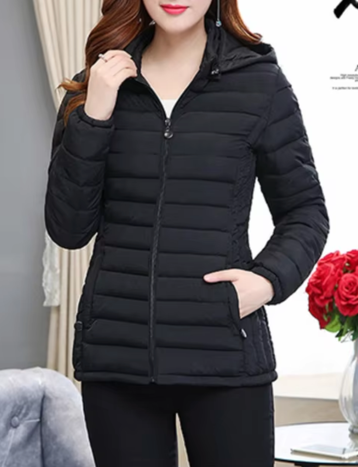 Andrea – Chaqueta acolchada con capucha extraíble