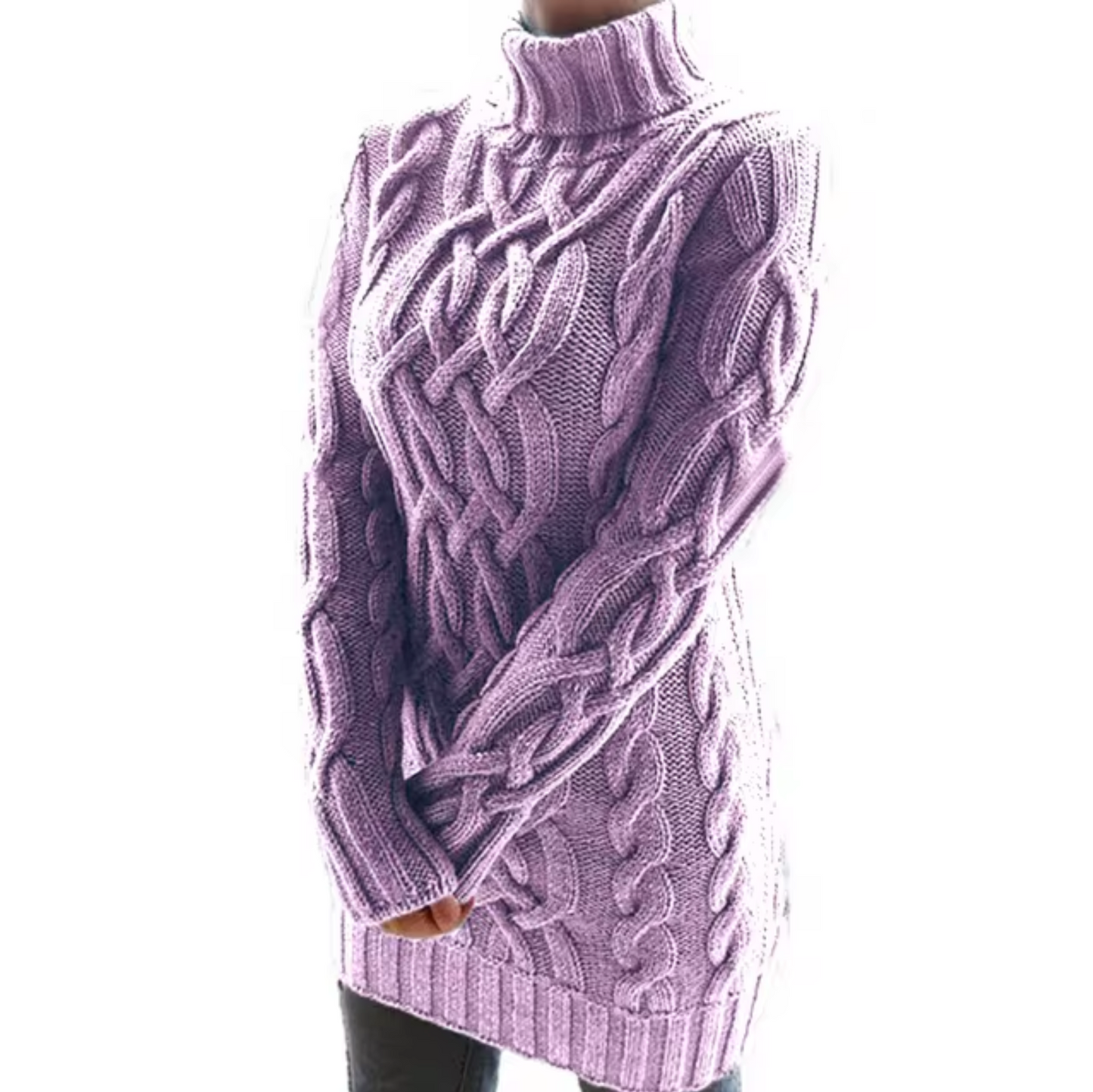 Tina – Jersey de punto con cuello alto y un toque especial