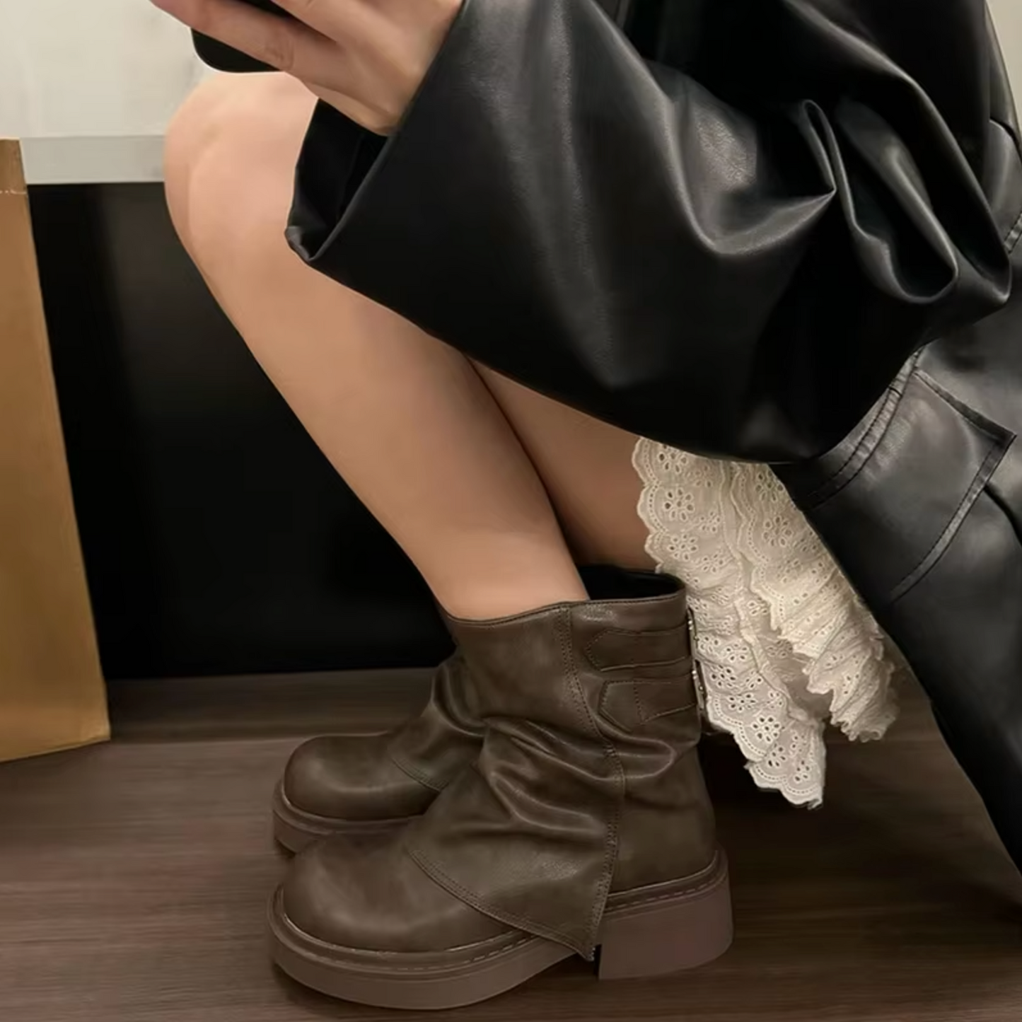 Augusta – Botas sin cordones de cuero vintage