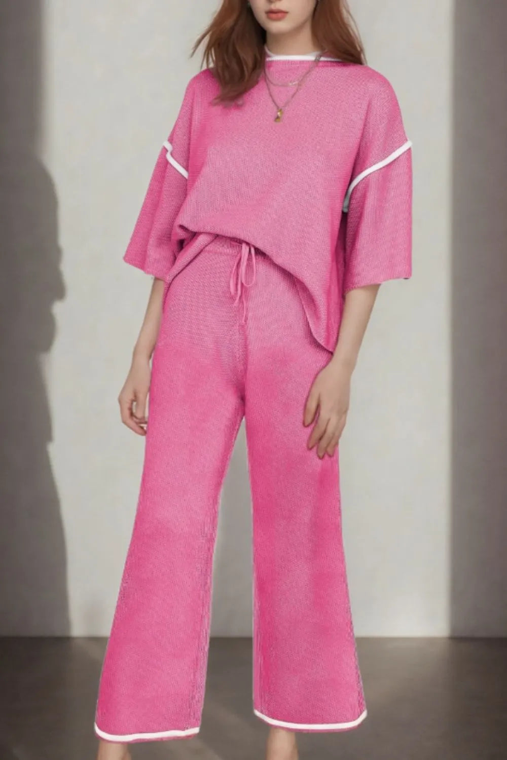 Kerenza - Conjunto casual de camiseta y pantalón oversize