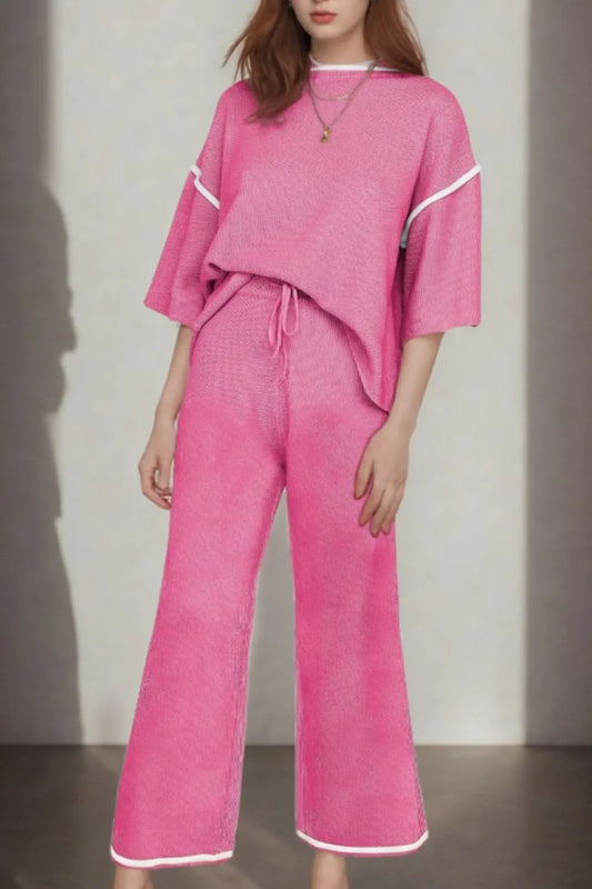 Kerenza - Conjunto casual de camiseta y pantalón oversize