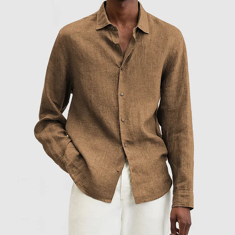 Kiefer - Camisa abotonada clásica y cómoda de manga larga