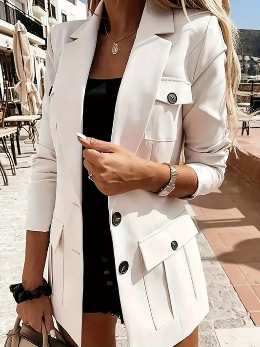 Evarine - Elegante blazer de manga larga con cuello de solapa