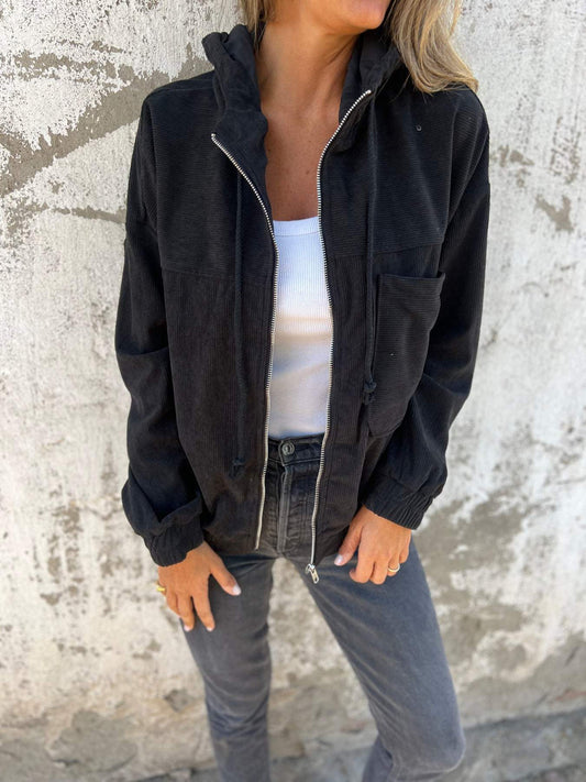 Edeline - Chaqueta informal con capucha y cremallera