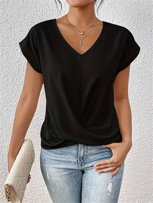 Zinnia - Camiseta informal de manga corta para mujer