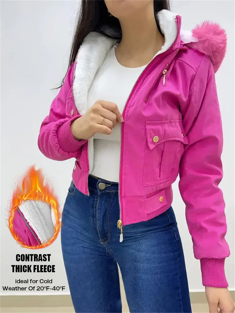 Barbara – Chaqueta corta confeccionada en forro polar de algodón