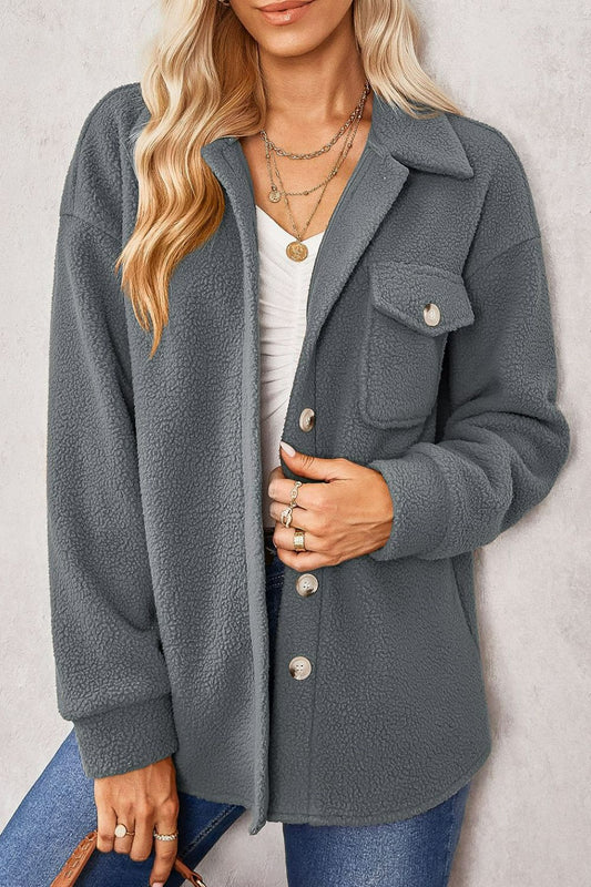Shantal - Chaqueta de forro polar con botones