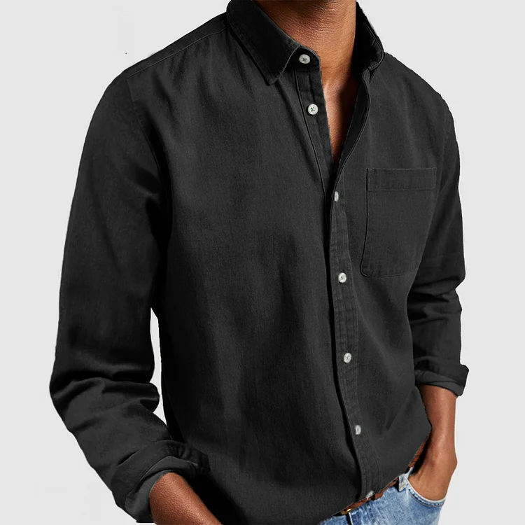 Kaleb - Camisa clásica abotonada de manga larga