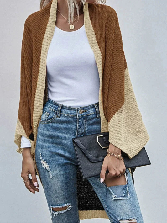 Ricca - Cárdigan informal oversize de punto con mangas murciélago