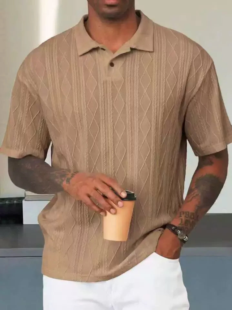 Devon - Polo estructurado de corte holgado para hombre