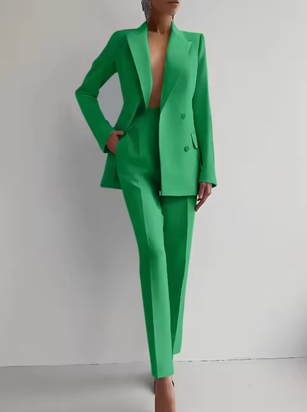 Laylani - Elegante conjunto de blazer y pantalón recto