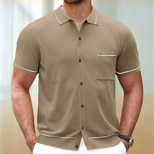 Mathew - Elegante polo abotonado de manga corta