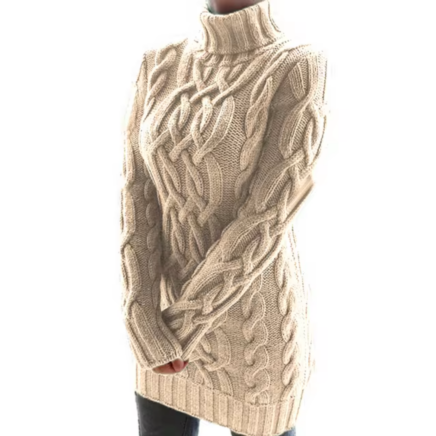 Tina – Jersey de punto con cuello alto y un toque especial