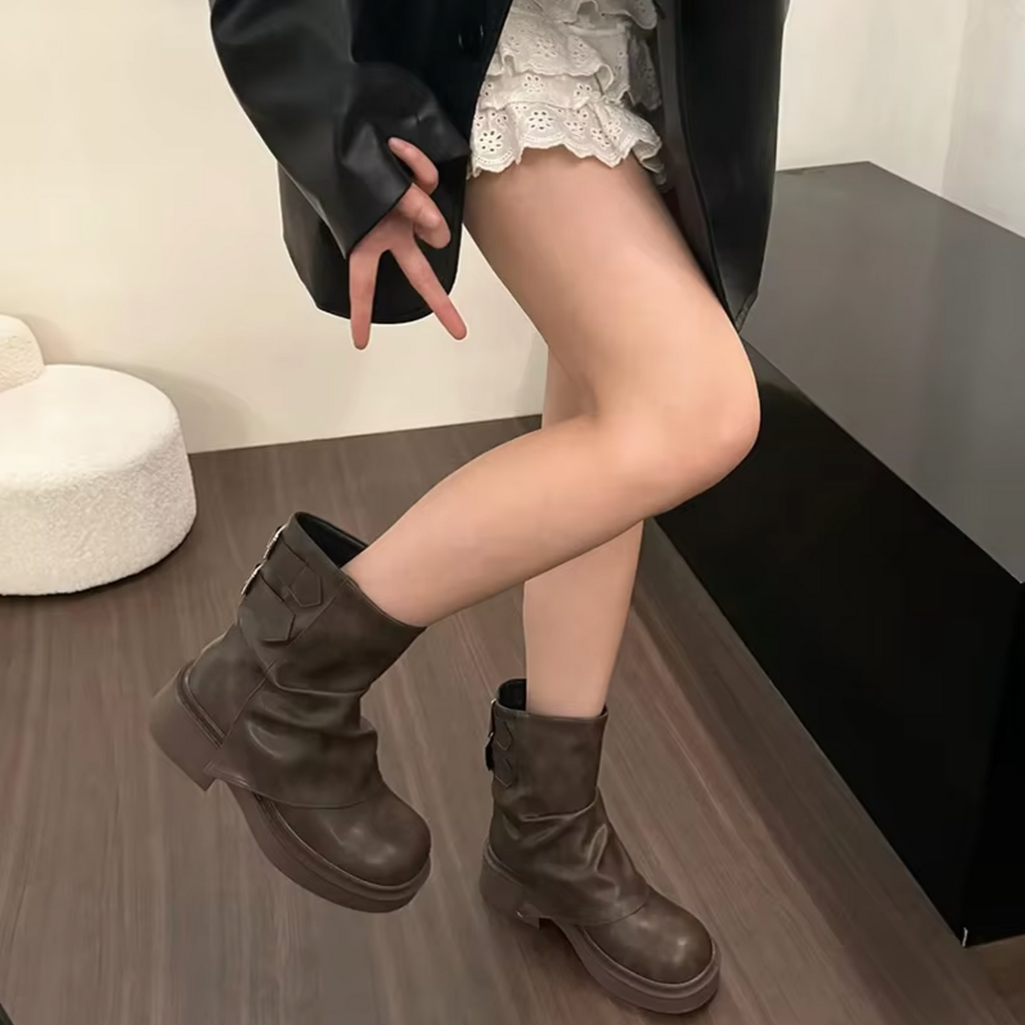 Augusta – Botas sin cordones de cuero vintage