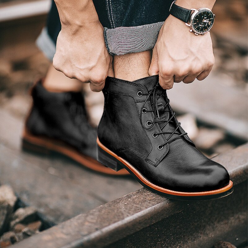 Clyde - Botas ortopédicas de piel para hombre