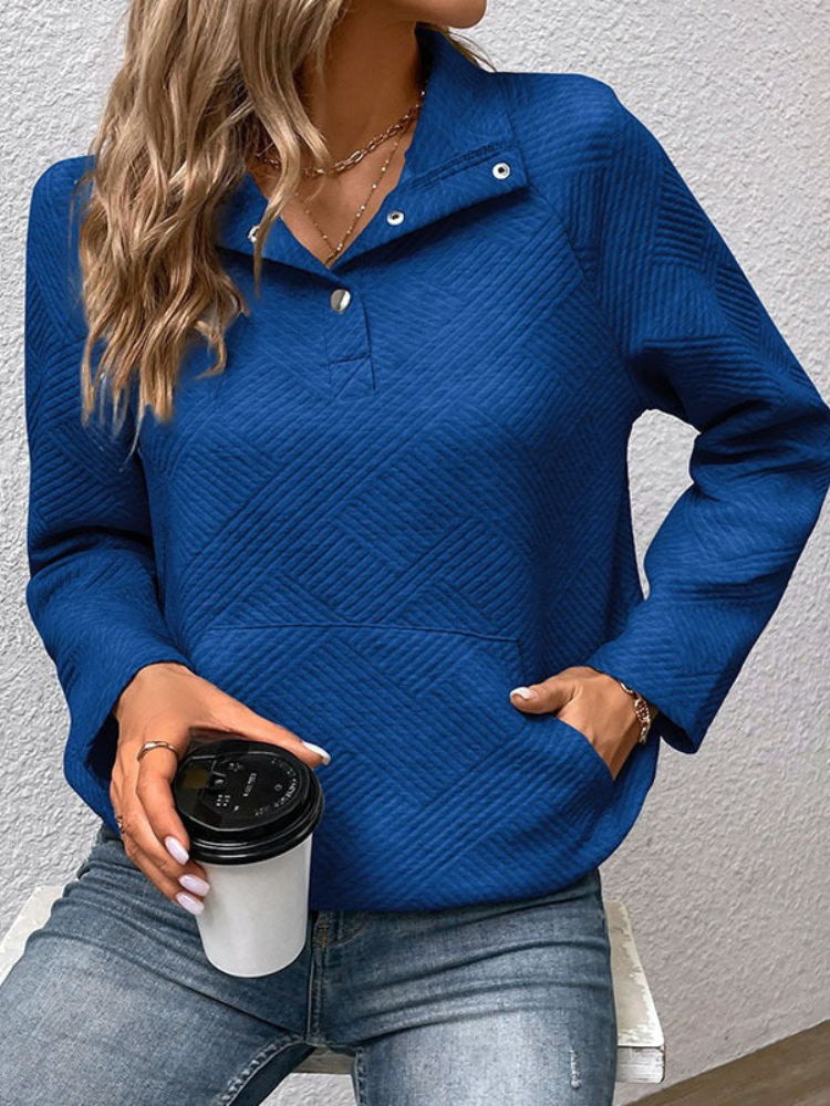 Varina - Sudadera informal y elegante de punto con cuello alto