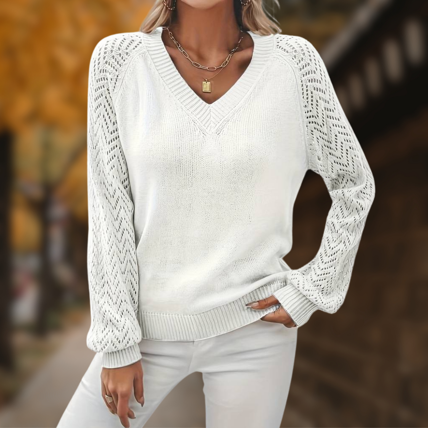 Naomie - Suéter informal y elegante con cuello en V