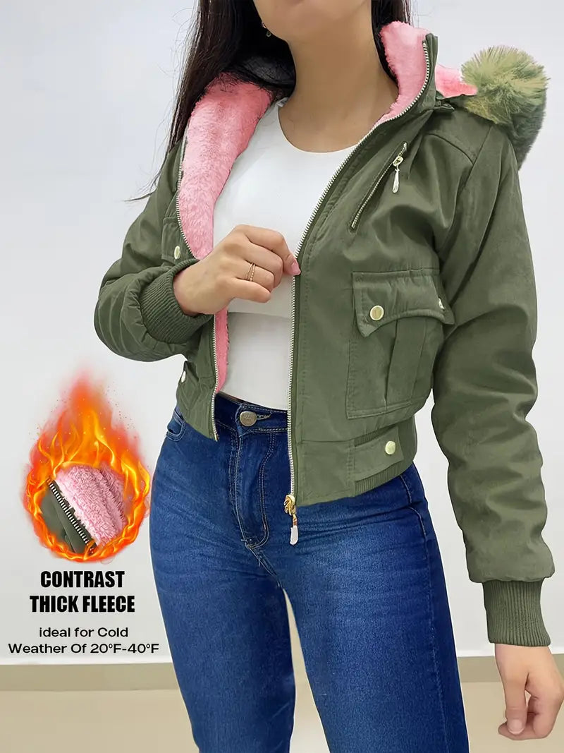 Barbara – Chaqueta corta confeccionada en forro polar de algodón
