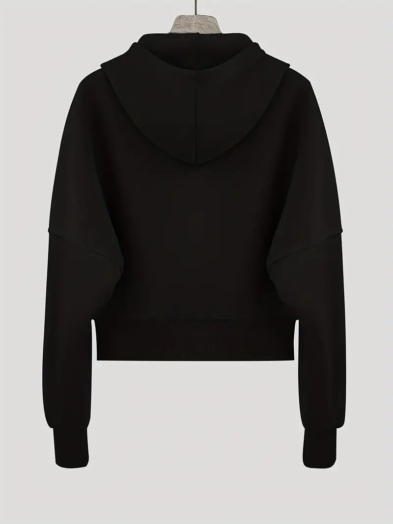 Scarlet – Sudadera corta con capucha de algodón con cremallera