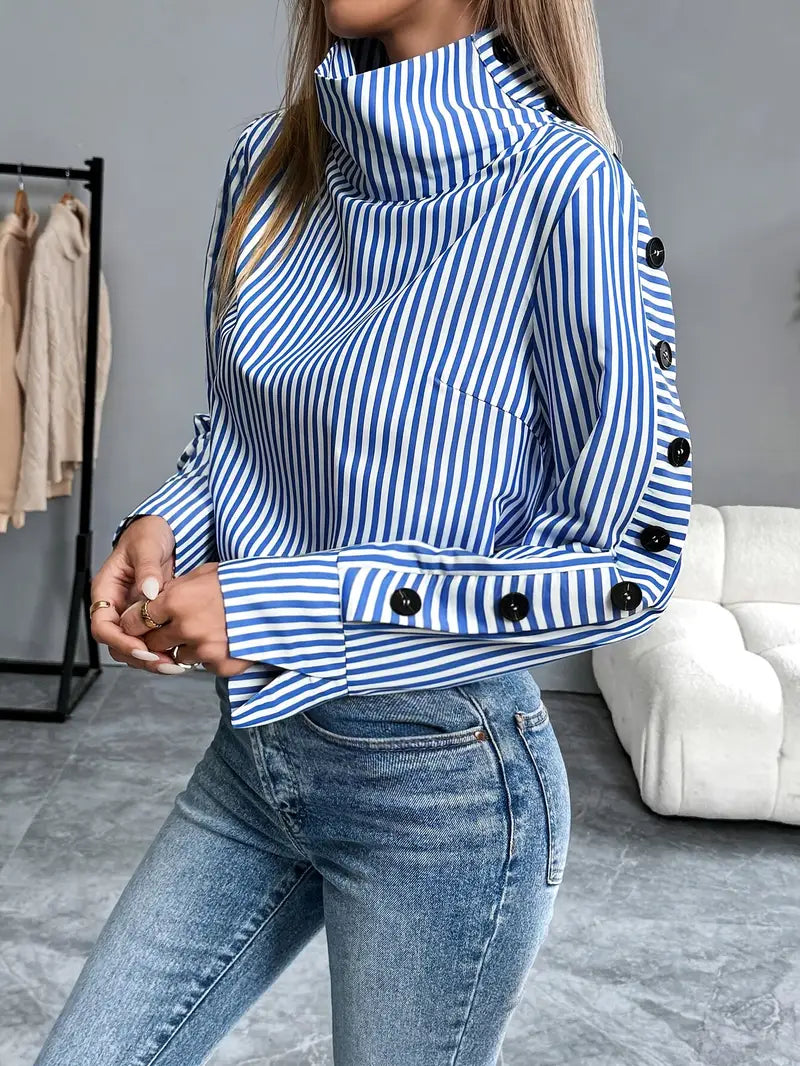 Darcy – Elegante blusa de algodón a rayas