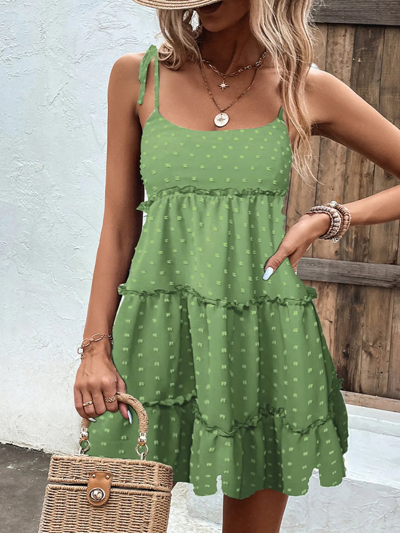 Roxane - Elegante vestido camisero de lunares suizos con volantes
