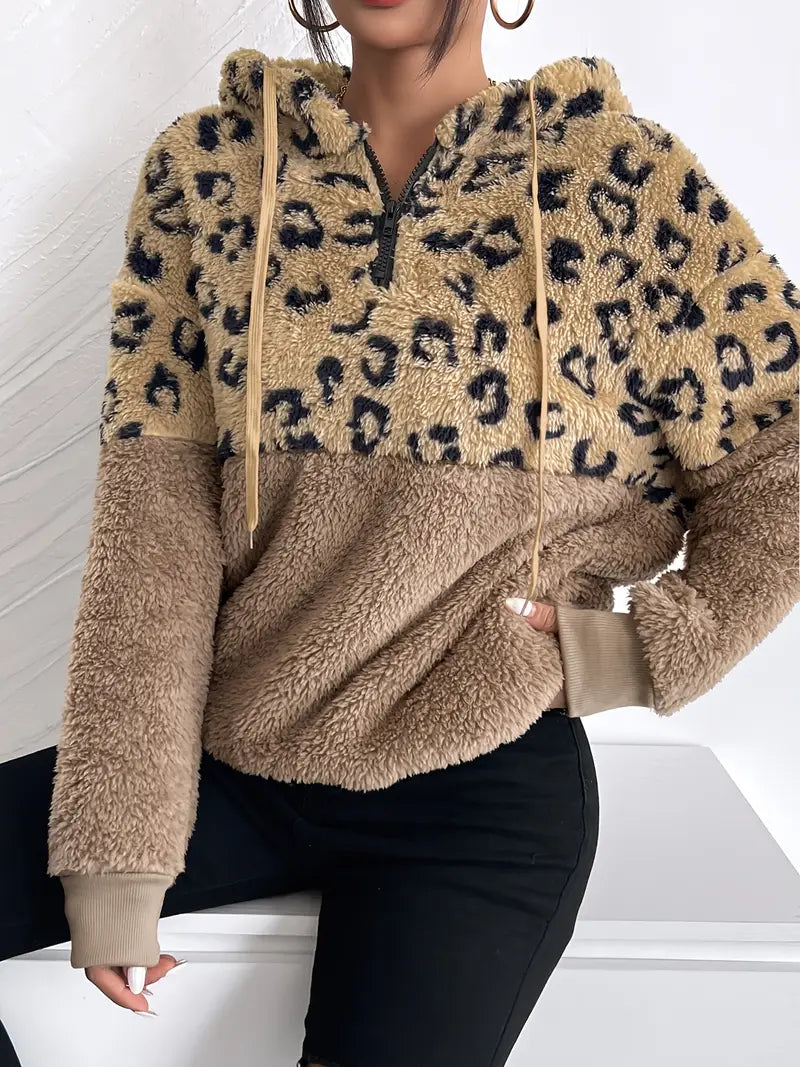 Barkha – Sudadera con capucha y estampado de leopardo