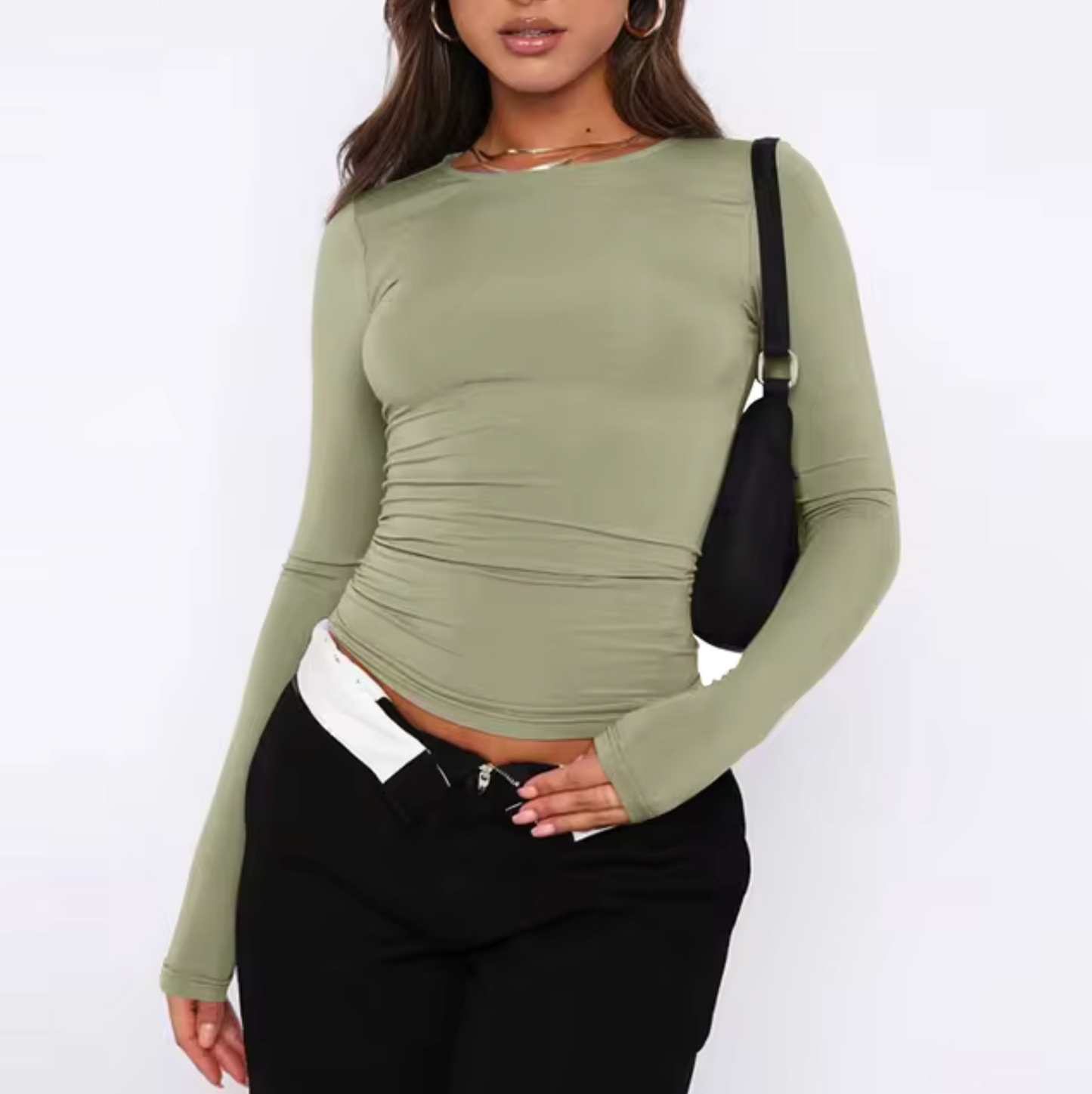 Beverly – Camisa manga larga cuello redondo