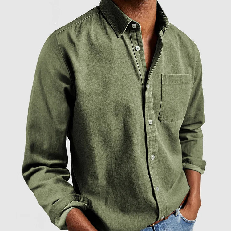 Kaleb - Camisa clásica abotonada de manga larga