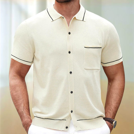 Mathew - Elegante polo abotonado de manga corta