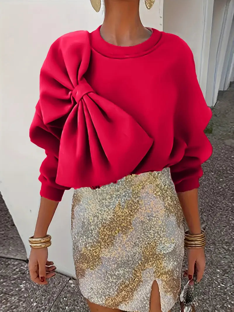 Benia – Suéter elegante con un gran lazo